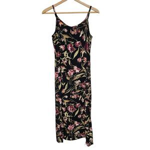90’s Y2K Whimsigoth Dark Romantic Slip Dress Size 10 Dainty Feminine Dark Floral